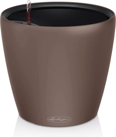 LECHUZA CLASSICO Color LS 21 - Plantenbak - met uitneembare binnenbak - met bewateringssysteem - ALL-IN-ONE set met LECHUZA-PON - satijnmat - muskaat