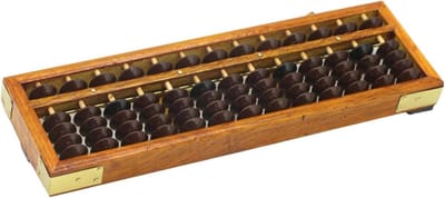Chinese Abacus - Telraam Rekenrek - Rekenen Leren - 13 Staven 5 Kralen - 24.5x7.8x2cm - Bruin