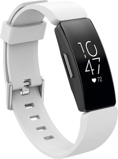 By Qubix - Compatible Fitbit bandje - Geschikt voor fitbit Inspire 1 / HR / Ace 2 siliconen bandje met gesp - Maat: Small - wit