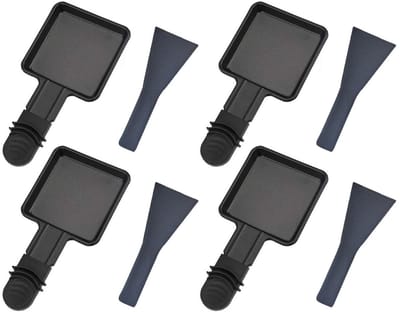 EXCITAT Koekenpan - Anti-aanbak fonduepan - met 4 nylon spatels - voor universele elektrische grills, kaas en ei - set van 8 stuks