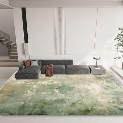 Tapis Vert Clair Salon Doux Antidérapant Grande Surface Tapis Style Américain Décoration Chambre Salon Tapis de Sol Lavable 60*90cm