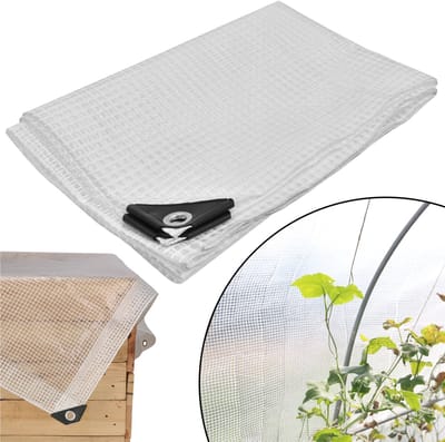KOTARBAU® Afdekzeil, Polyethyleen, 2 x 3 m, Transparant, Met Ogen, UV-Bestendig, Beschermzeil, Afdekzeil Waterdicht, Zeil Afdekking, Bouwzeil, Tuin, Groot Formaat