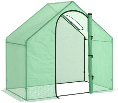 Kas met Roldeur en Raam - Tuinkas - Foliekas - Broeikas - Koude Bak - Kweekkas - Tomatenkas - Groentekas - Plantenkas - voor Groenten, Bloemen, Planten - 180 x 100 x 168 cm - Groen