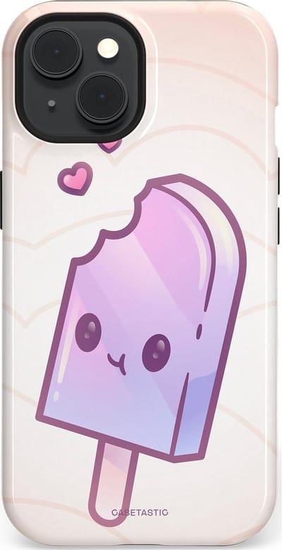 Casetastic Hoesje Geschikt voor Apple iPhone 15 Magsafe - Stijlvolle Beschermende Duo-layer Case - Zacht Paars IJs