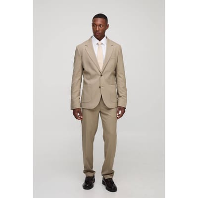 Slim Fit Blazer | Taupe | Size 46
