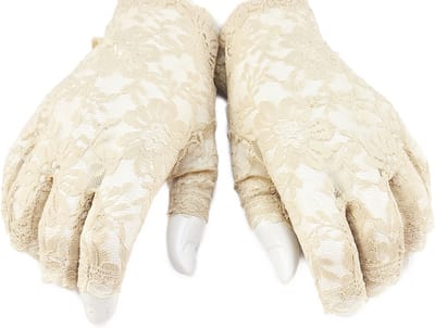 BamBella® - Handschoenen Bruin kant Kort - dames - Vingerloos