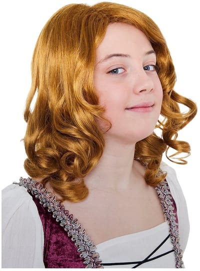 Schouderlange Kinderpruik Roodblond