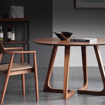 Eettafel Rond - Keukentafel Hout - Gezellig Tafelen - Massief Hout - 31.5 x 31.5 - Walnoot