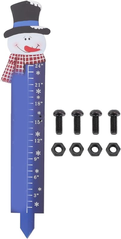 Sneeuwmeter Buiten - Sneeuw Meetlat - Tuin Decoratie - Uniek Sneeuwvlok Ontwerp - 60 cm - Zilverkleurig
