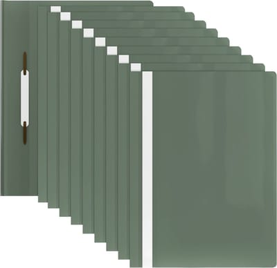 ACROPAQ - 10 x Documentenmap A4 – Transparant voorvak – Pastelgroen – Snelhechtmap, Projectmap, Bestekmapjes – Documentenmap A4