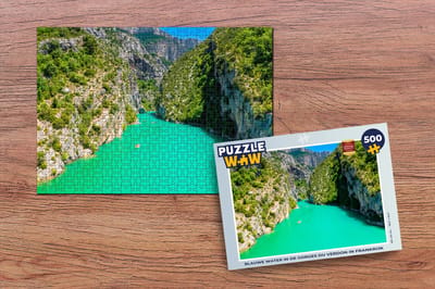 Puzzel Blauwe water in de Gorges du Verdon in Frankrijk - Legpuzzel - Puzzel 500 stukjes