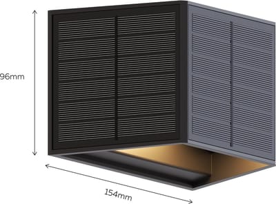 Calex Caserta Solar Wandlamp - 8 Stuks - Up & Down Tuinverlichting - Zonne-energie - Warm Wit Licht - Zwart
