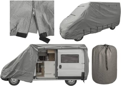 Camper Afdekking - Beschermhoes Voertuig - Bescherming tegen Weer - Ademend Materiaal - 550x210x227 cm - Grijs