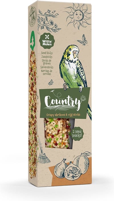 Country zaadsticks parkiet abrikoos & vijg 60g