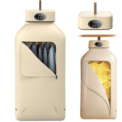 Condensdroger Wasdroger - Multifunctionele Droger - Opvouwbare Droogmachine - met UV Sterilisatie - 3 Timerstanden - 2 Snelheden - 45 dB Stil - Elektrisch Droogrek - Voor Thuis & Campers & Appartementen & Hotels