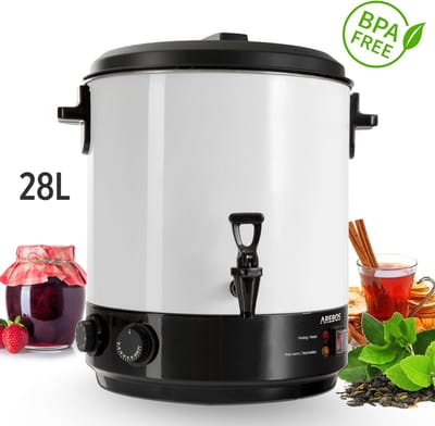 AREBOS Inmaakketel - 28 L - 1800 W - Timer en Thermostaat - Wit