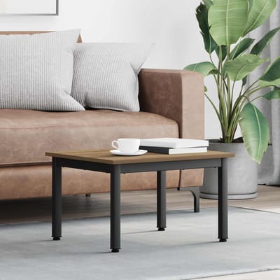 vidaXL - Salontafel - Ambachtelijk - Eiken - 60 - x - 50 - x - 36 - cm - Bewerkt - hout
