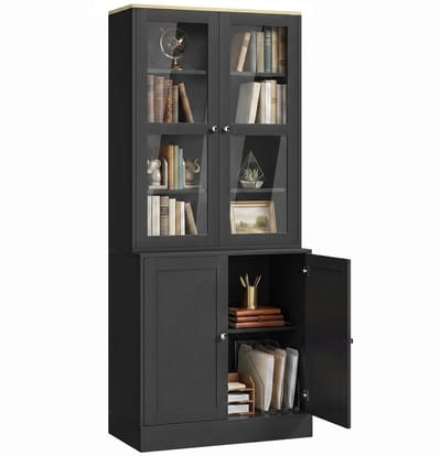 HOMCOM-Boekenkast-MDF-76x40x179cm-Zwart
