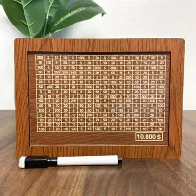 500/1000/2000/3000/5000/10000 Euro Spaarpot Spaarpot Houten Spaarpot Herbruikbare Spaarpot met Spaardoel en Cijferdozen