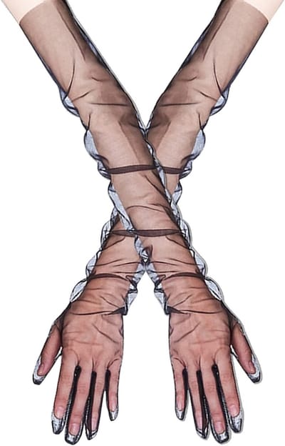 Solidchoice - Elegante Tulle Handschoenen voor Bruiloften en Feestjes, Zwart