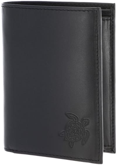 oxmox Leren portemonnee Leather RFID Protect Kombibörse Turtle 2.0 Embossed Black zwart