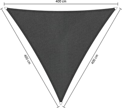 Shadow Comfort® Gelijkzijdige Driehoek Schaduwdoek - UV Bestendig - Zonnedoek - 400 x 400 x 400 CM - Carbon Black