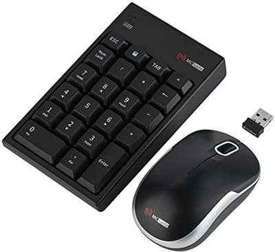 Draadloos Numeriek Toetsenbord en Muis Combo 2,4 GHz met 22 Sleutels voor Laptop, Desktop, PC, Notebook