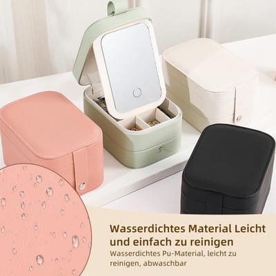 Dailygoods- Make-uptas met verlichte spiegel - Draagbare make-uptas - Organizer met 3 lagen - Opbergdoos voor sieraden - Robuuste constructie - Driekleurige verlichting