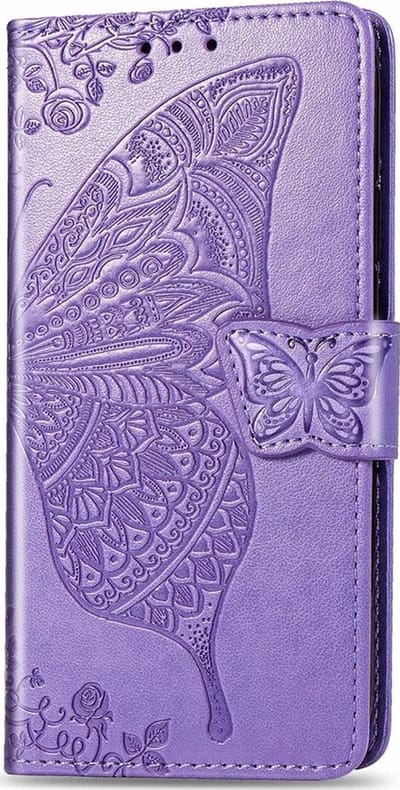 Hoesje geschikt voor Samsung Galaxy A26 - Bookcase - Pasjeshouder - Portemonnee - Vlinderpatroon - Kunstleer - Paars