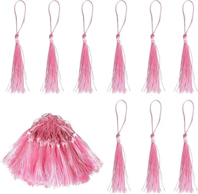 Mini Tassels in Roze - 100 Stuks Handgemaakte Zachte Franje voor Boekenleggers, Uitnodigingen en Creatieve Projecten