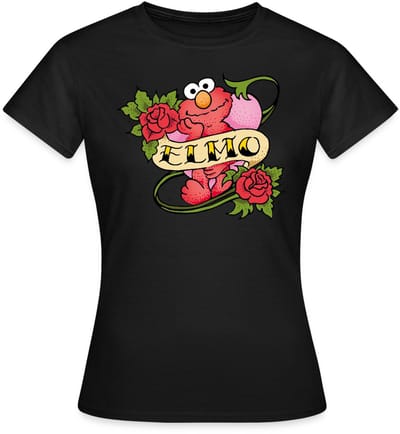 Sesamstraat Elmo Tattoo Vintage T-Shirt Dames