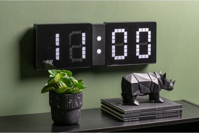 Karlsson Wandklok Look - Flip - Zwart - 60x4x20cm - Wandklok Scandinavisch,Modern