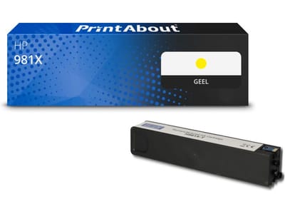 PrintAbout huismerk Inktcartridge 981X (L0R11A) Geel Hoge capaciteit Geschikt voor HP