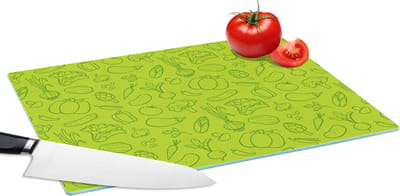 Glazen Snijplank - 39x28 - Groente - Vegan - Groen - Design - Snijplanken Glas