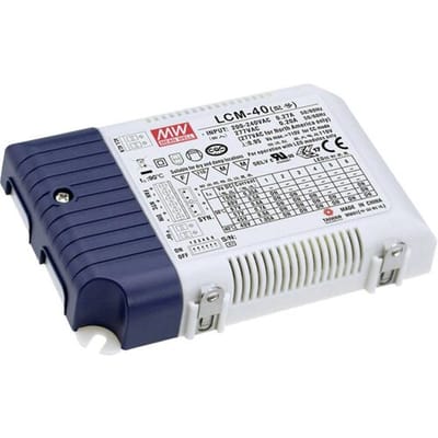 MW Mean Well MEAN WELL LCM-40 LED-driver Constante stroomsterkte 42 W 0.35 - 1.05 A 2 - 80 V/DC PFC-schakeling, Overbelastingsbescherming, Dimbaar 1