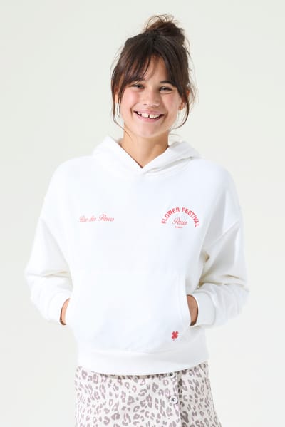 GARCIA Meisjes Print Sweater Wit Lange mouw