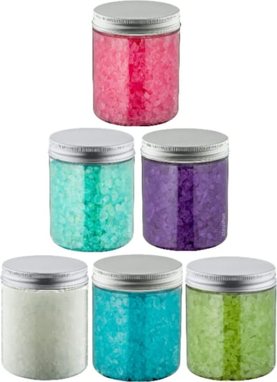 Claudius Badzout - 300 gram - set van 6 verschillende geuren - Aluminium Deksel - Relaxing Moment, Eucalyptus, Opium, Hamam, Lavendel en rozen
