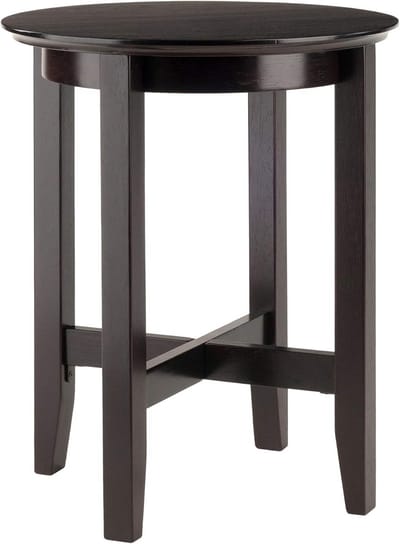 Ronde Houten Bijzettafel in Zwart voor Woonkamer of Slaapkamer