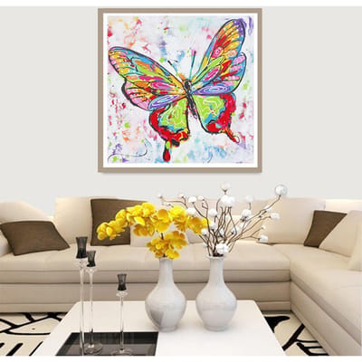 Vlinder volledige boor ronde 5D Diamond schilderij Ross Stitch Kit Diamond borduurwerk woondecoratie 30x30CM