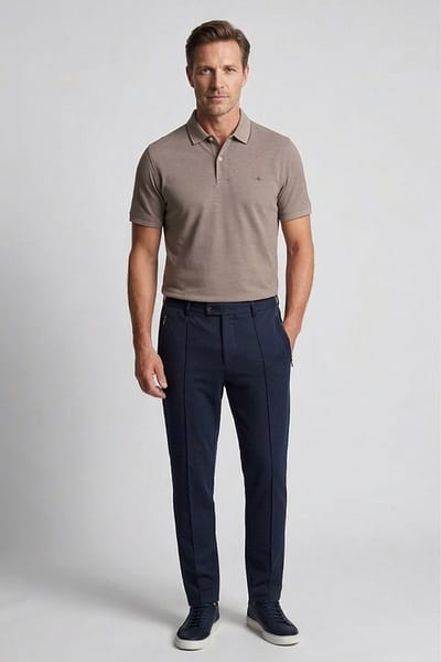 Baileys – Heren – Poloshirt – Katoenmix – Korte mouwen – Polo – Bruin – 615279-80
