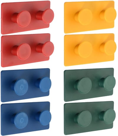Dailygoods - Wandhaken, zelfklevend, 8 stuks, handdoekhouder voor badkamer, garderobe voor keuken en deur