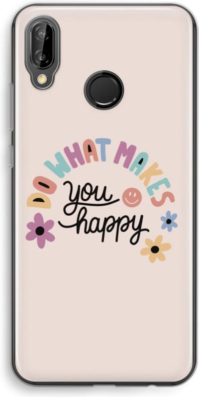 Case Company® - Hoesje geschikt voor Huawei P20 Lite hoesje - Happy days - Soft Cover Telefoonhoesje - Bescherming aan alle Kanten en Schermrand