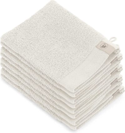 Walra Washandjes 8 stuks - 8x 16x21 - 100% Katoenen washand met ophanglusje en luxe brede boord - Kiezel Grijs
