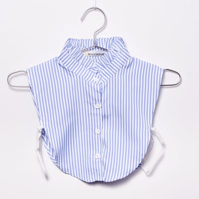 Kraagjeskopen.nl® Los Kraagje Gestreept met Ruffle Kraag - Blouse Kraagje voor Dames