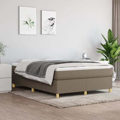 vidaXL - Boxspring - bed - stof - taupe - 140x200 - cm