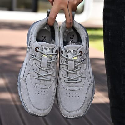 Chaussures Décontractées de Sport pour Hommes Chaussures Polyvalentes de Tous les Jours Bout Rond Lanières Talon Plat Confortables et Respirantes Chaussures d'Extérieur pour Hommes 9 grise
