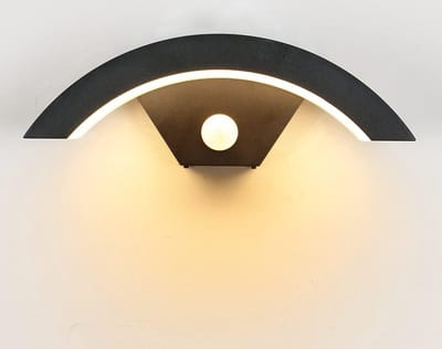 LED Wandlamp - 3000k Warm Wit - met bewegingssensor- Geschikt voor binnen en buiten - Buitenlamp - Tuinverlichting - Industrieel - Wandlampen - antraciet