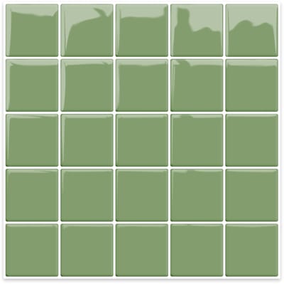 24Supply Plaktegels - 10 Stuks - Glans - Groen - 25.4x25.4cm