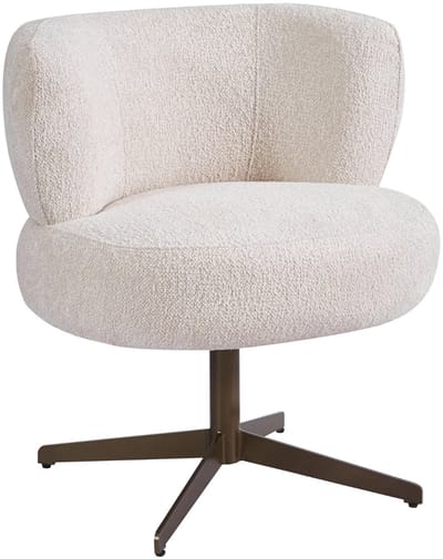 Giga Meubel Eetkamerstoel Bonnie - Beige/Brons Draaibaar - Set van 2