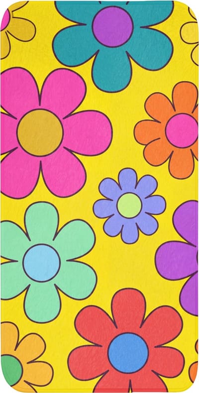 WC mat 60x120 cm - Antislip - Bloemen - Illustratie - Kleurrijk - Toiletmat - Vloermat - Douchemat - Toilet tapijt - Toiletmatten